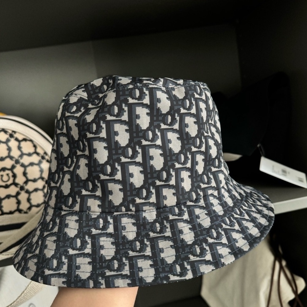 Dior Navy and White Monogram Bucket Hat